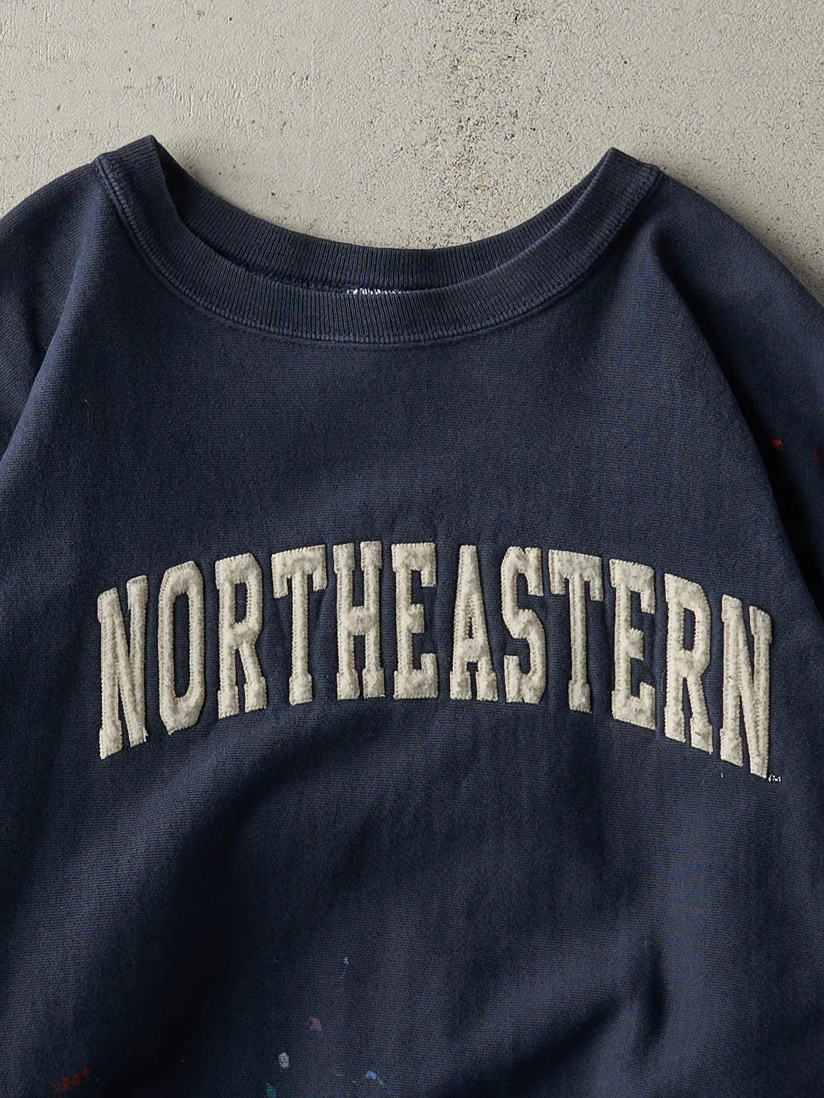 Vintage 90s Navy Northeastern University Champion Reverse Weave Crewneck (L/XL) sold by Rebalance Vintage product image thumbnail 2