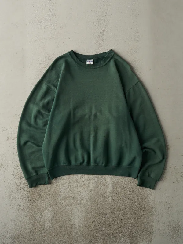 Vintage 90s Sun Faded Green Blank Crewneck (M) sold by Rebalance Vintage