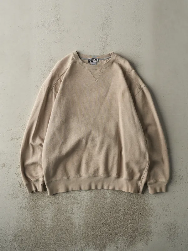 Vintage Y2K Beige Russell Athletic Blank Crewneck (L/XL) sold by Rebalance Vintage