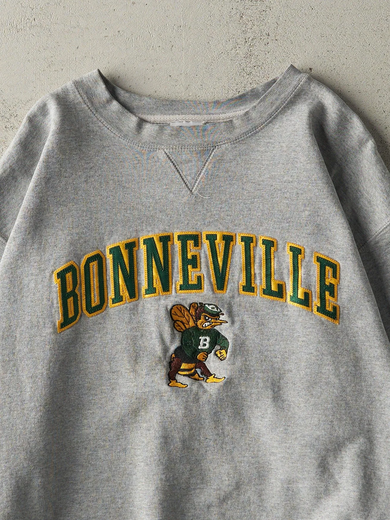 Vintage 90s Grey Bonneville Embroidered Crewneck (XL) sold by Rebalance Vintage product image thumbnail 2