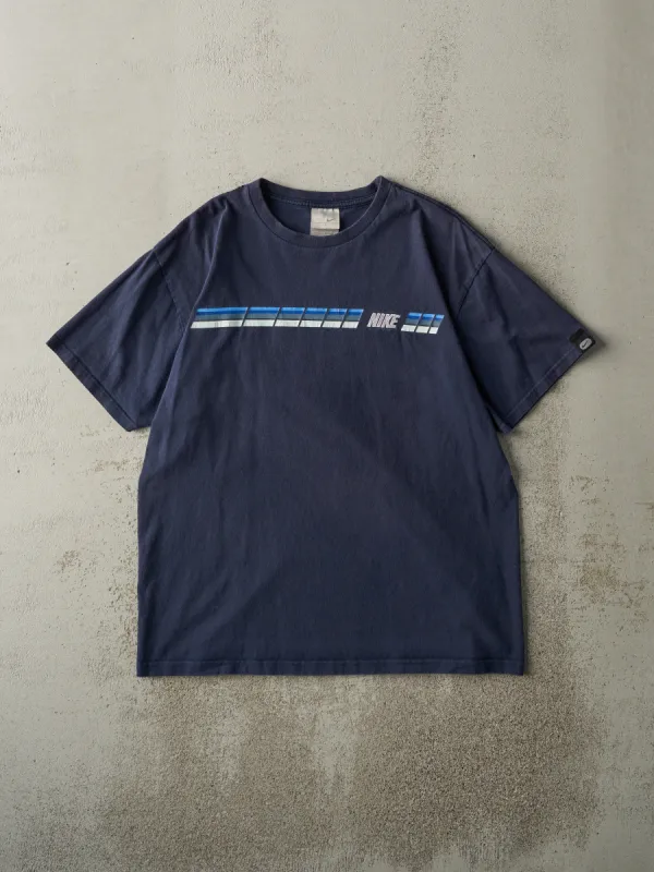 Vintage Y2K Navy Blue Embroidered Nike Tee (M) sold by Rebalance Vintage