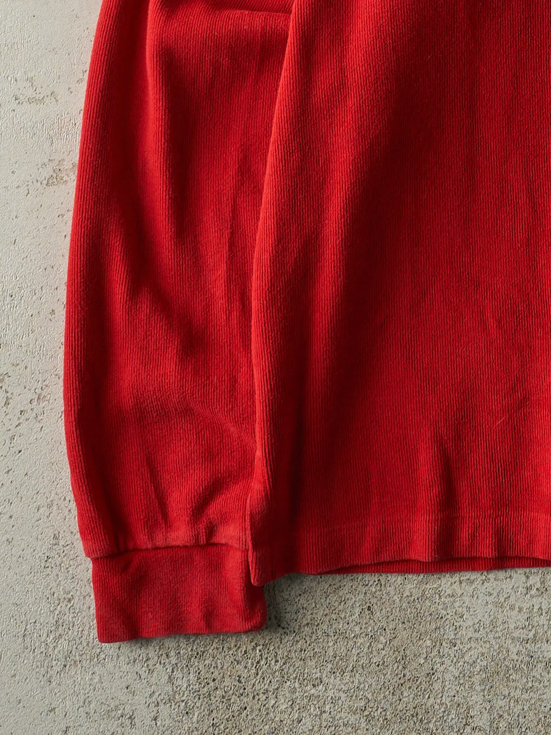 Vintage 90s Red Polo Quarter Button Thermal Long Sleeve (L/XL) sold by Rebalance Vintage product image thumbnail 3