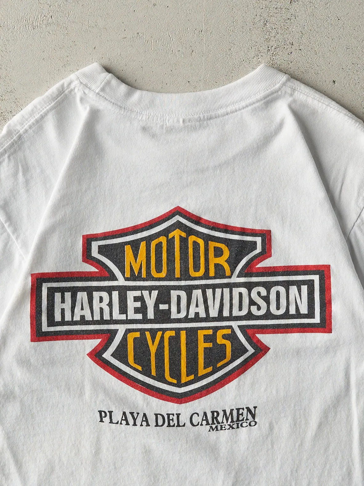 Vintage 90s White Playa Del Carmen Harley Davidson Tee (S) sold by Rebalance Vintage product image thumbnail 4