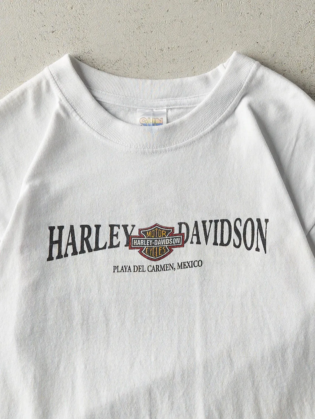 Vintage 90s White Playa Del Carmen Harley Davidson Tee (S) sold by Rebalance Vintage product image thumbnail 3