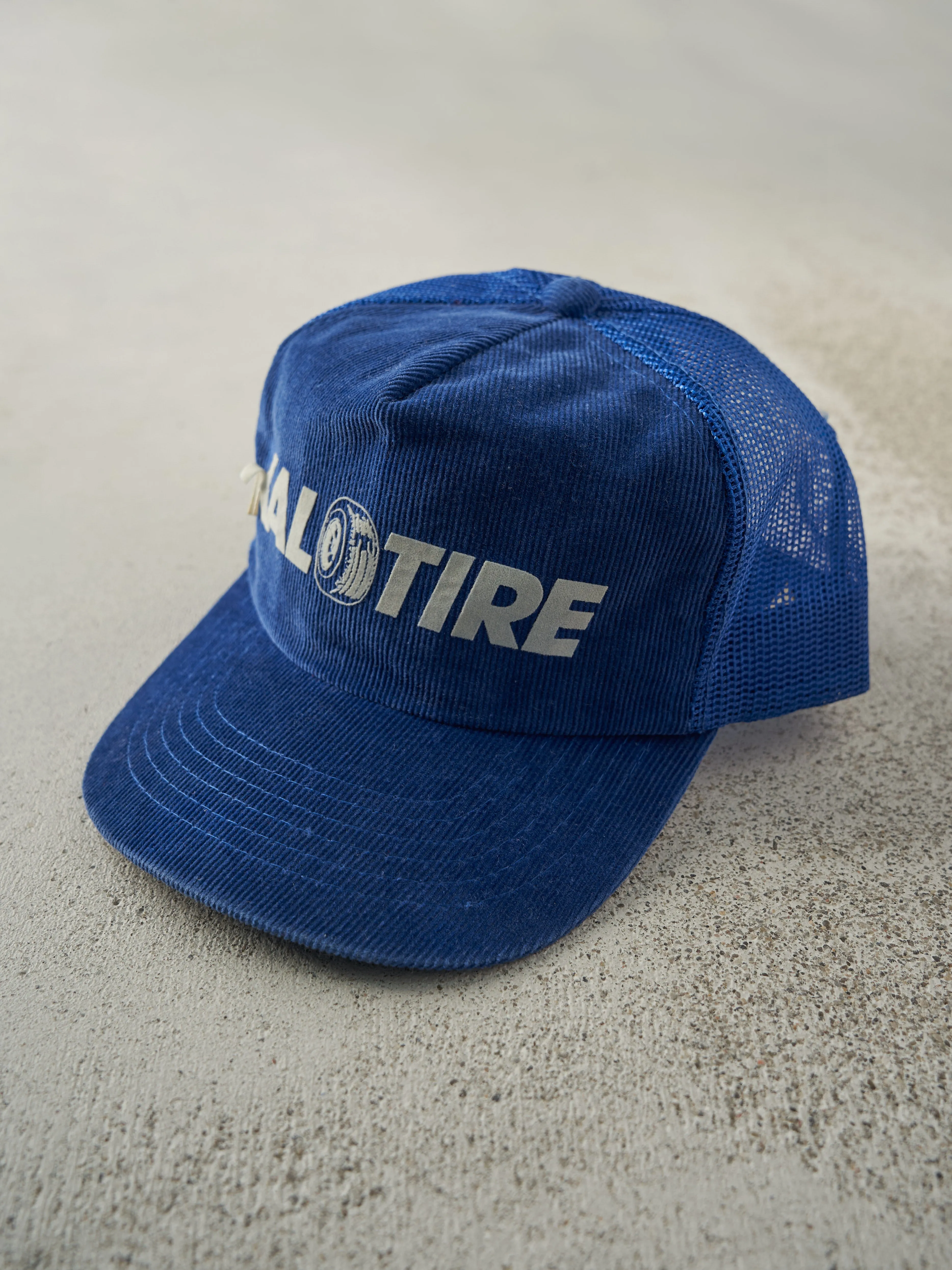 Vintage 80s Blue Kal Tire Corduroy Trucker Hat sold by Rebalance Vintage product image thumbnail 2