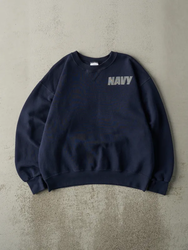 Vintage 90s Navy Blue US Navy Reflective Crewneck (M) sold by Rebalance Vintage