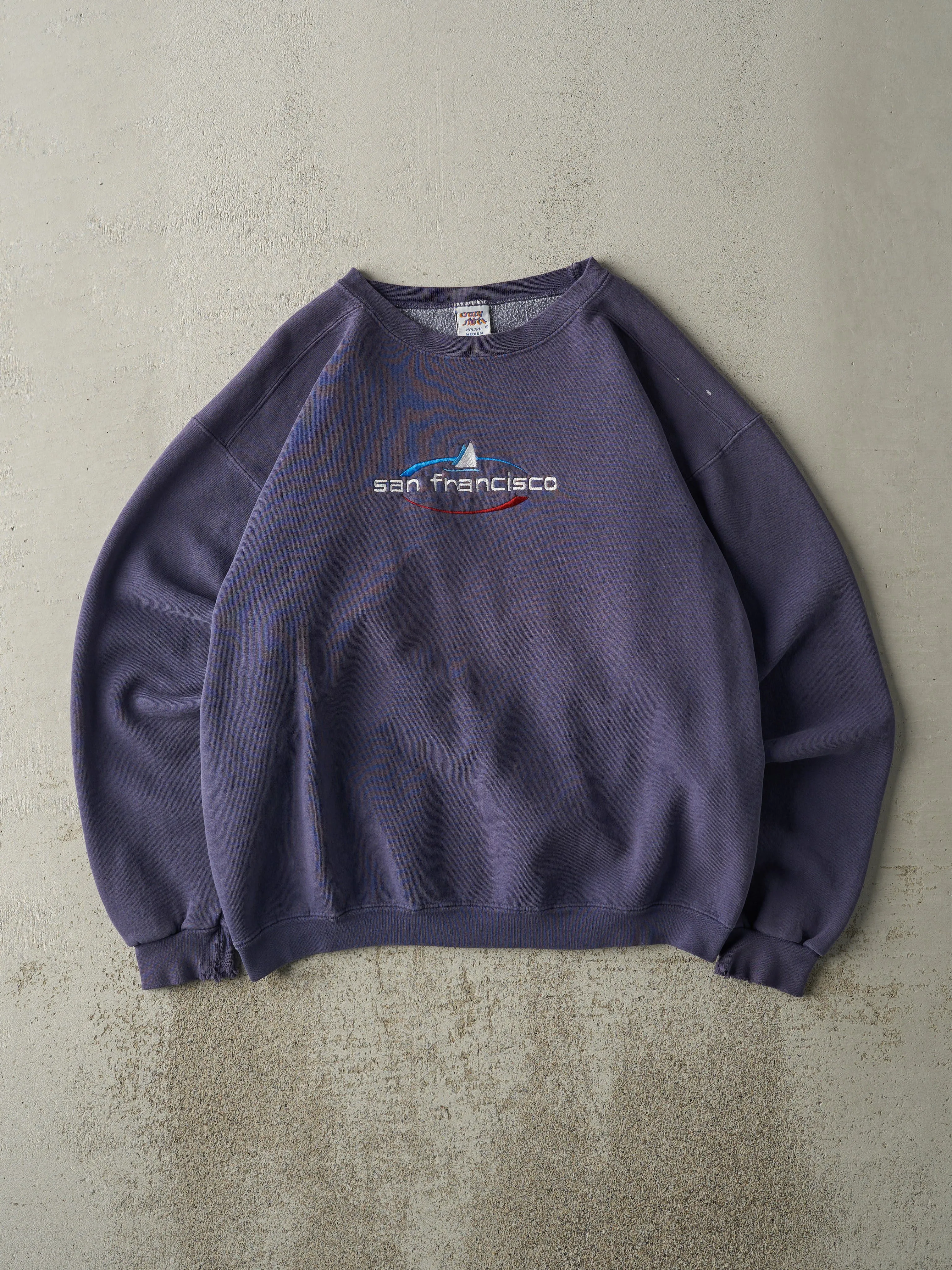 Vintage 90s Navy Blue Embroidered San Francisco Crewneck (M/L) sold by Rebalance Vintage