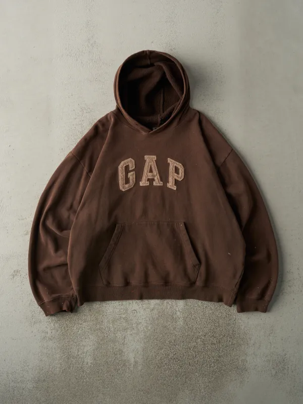 Vintage Y2K Brown Gap Embroidered Hoodie (XL) sold by Rebalance Vintage