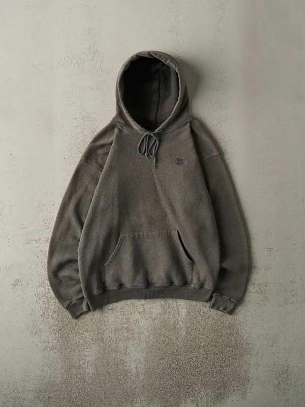 Vintage 90s Chargoal Grey Embroidered USA Hoodie (M) sold by Rebalance Vintage