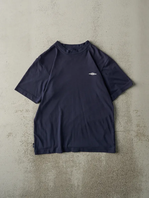 Vintage Y2K Navy Blue Embroidered Umbro Athletic Tee (S) sold by Rebalance Vintage