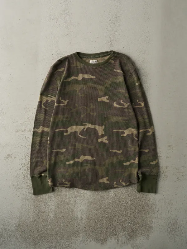 Vintage Y2K Camo Thermal Long Sleeve (M) sold by Rebalance Vintage