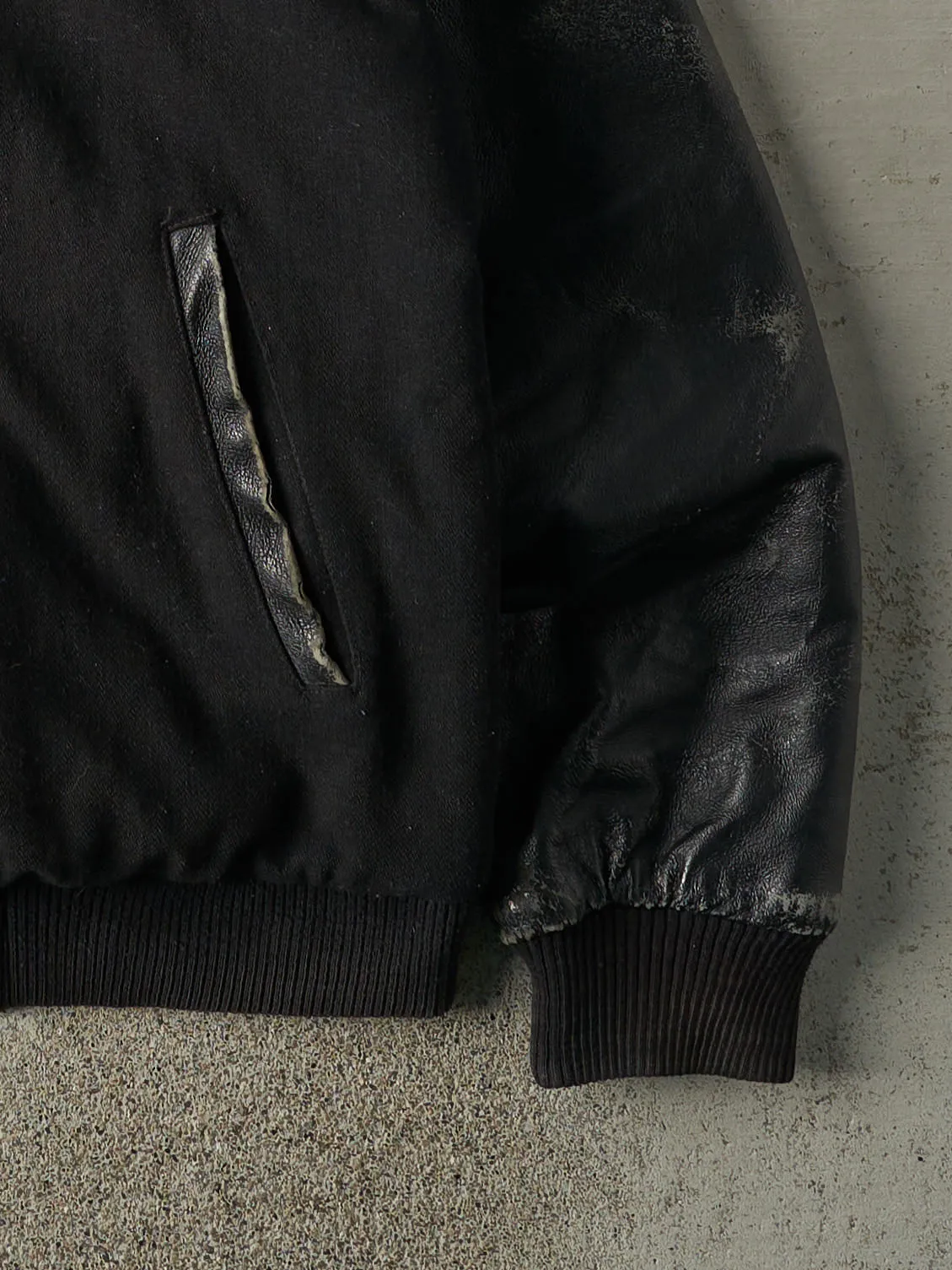 Vintage 90s Black Embroidered Varsity Jacket (L) sold by Rebalance Vintage product image thumbnail 4