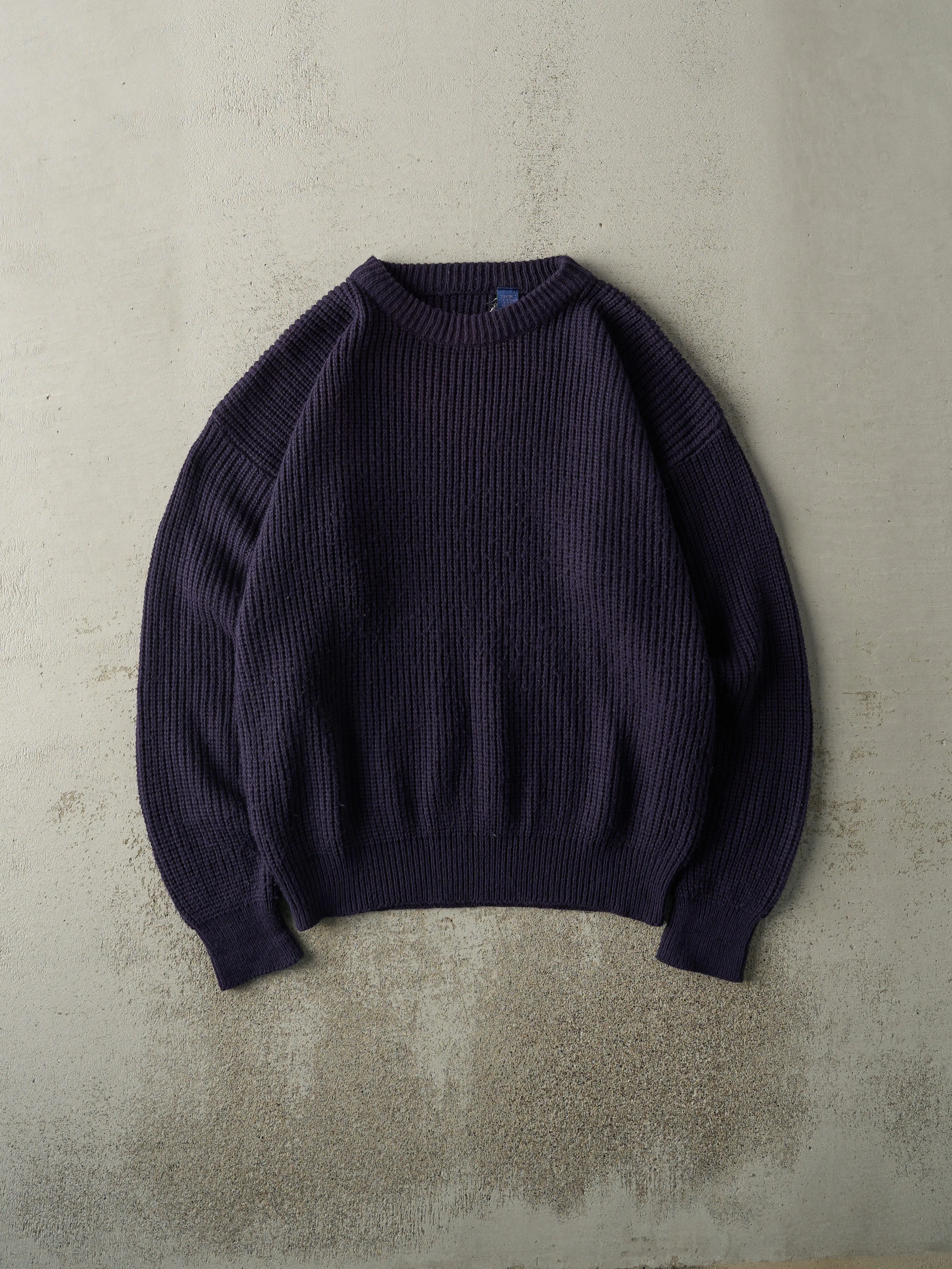 Vintage 90s Navy Blue Fishermans Knit (L) sold by Rebalance Vintage