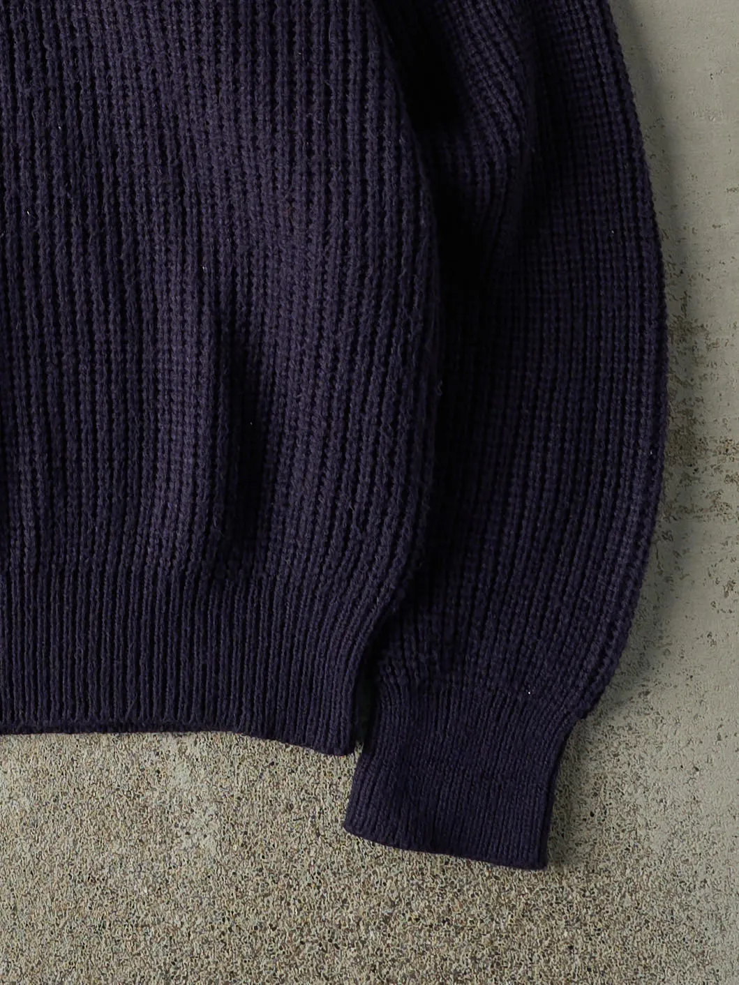 Vintage 90s Navy Blue Fishermans Knit (L) sold by Rebalance Vintage product image thumbnail 3