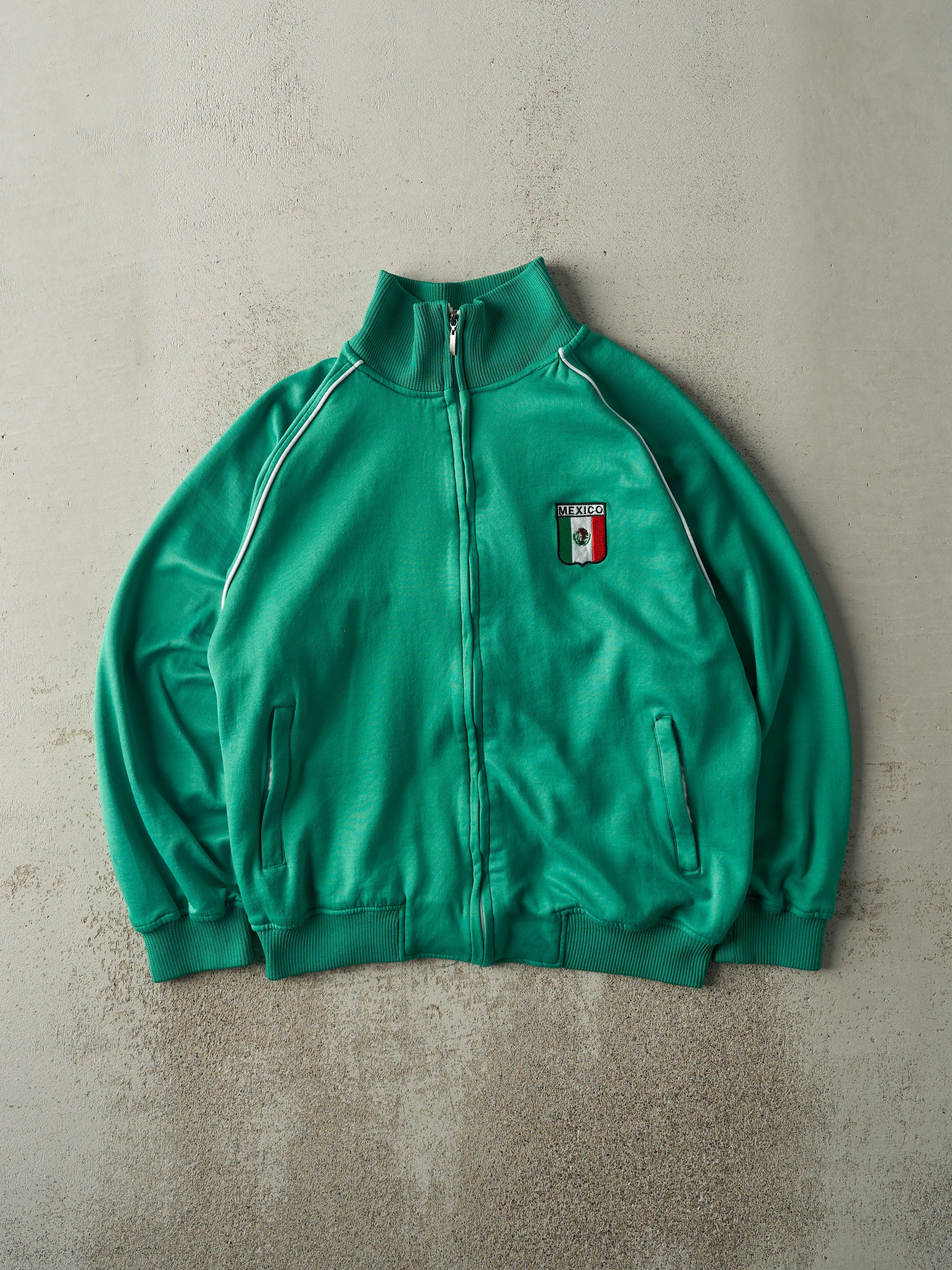 Vintage Y2K Green Embroidered Mexico Track Jacket (M) sold by Rebalance Vintage