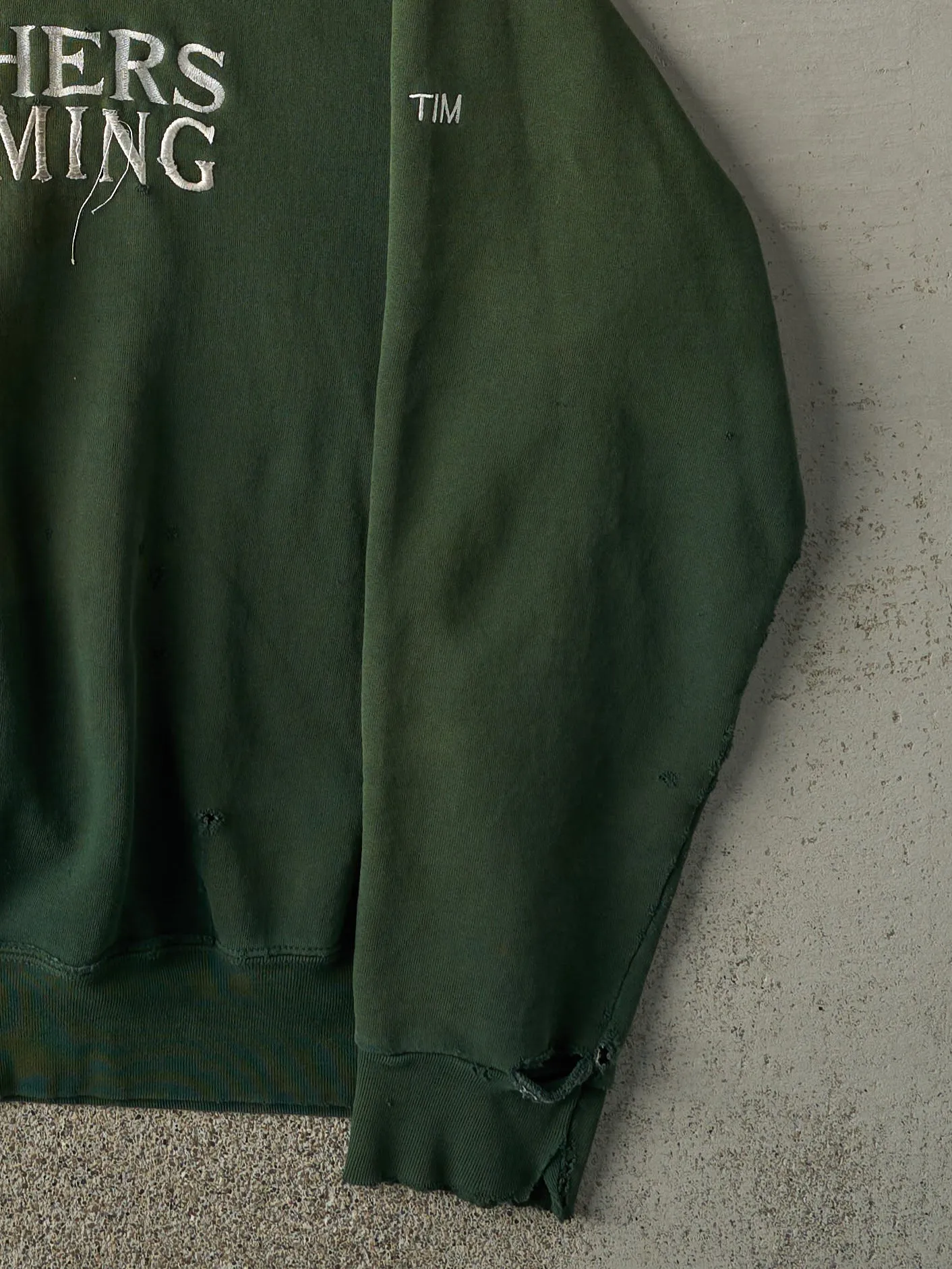 Vintage 90s Sun Faded Green Panthers Swimming Hoodie (L) sold by Rebalance Vintage product image thumbnail 3
