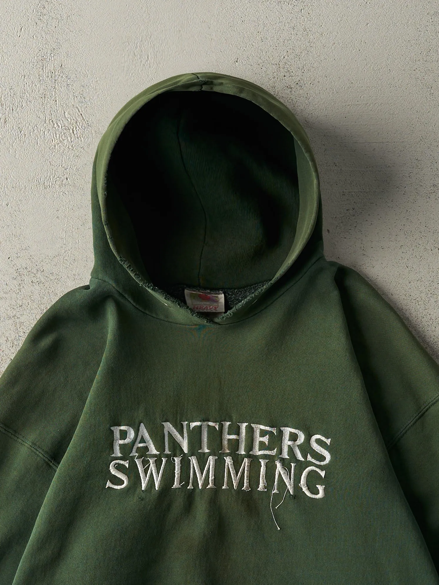 Vintage 90s Sun Faded Green Panthers Swimming Hoodie (L) sold by Rebalance Vintage product image thumbnail 2