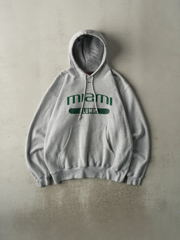 Vintage Y2K Grey University of Miami Nike Swoosh Hoodie (L) sold by Rebalance Vintage