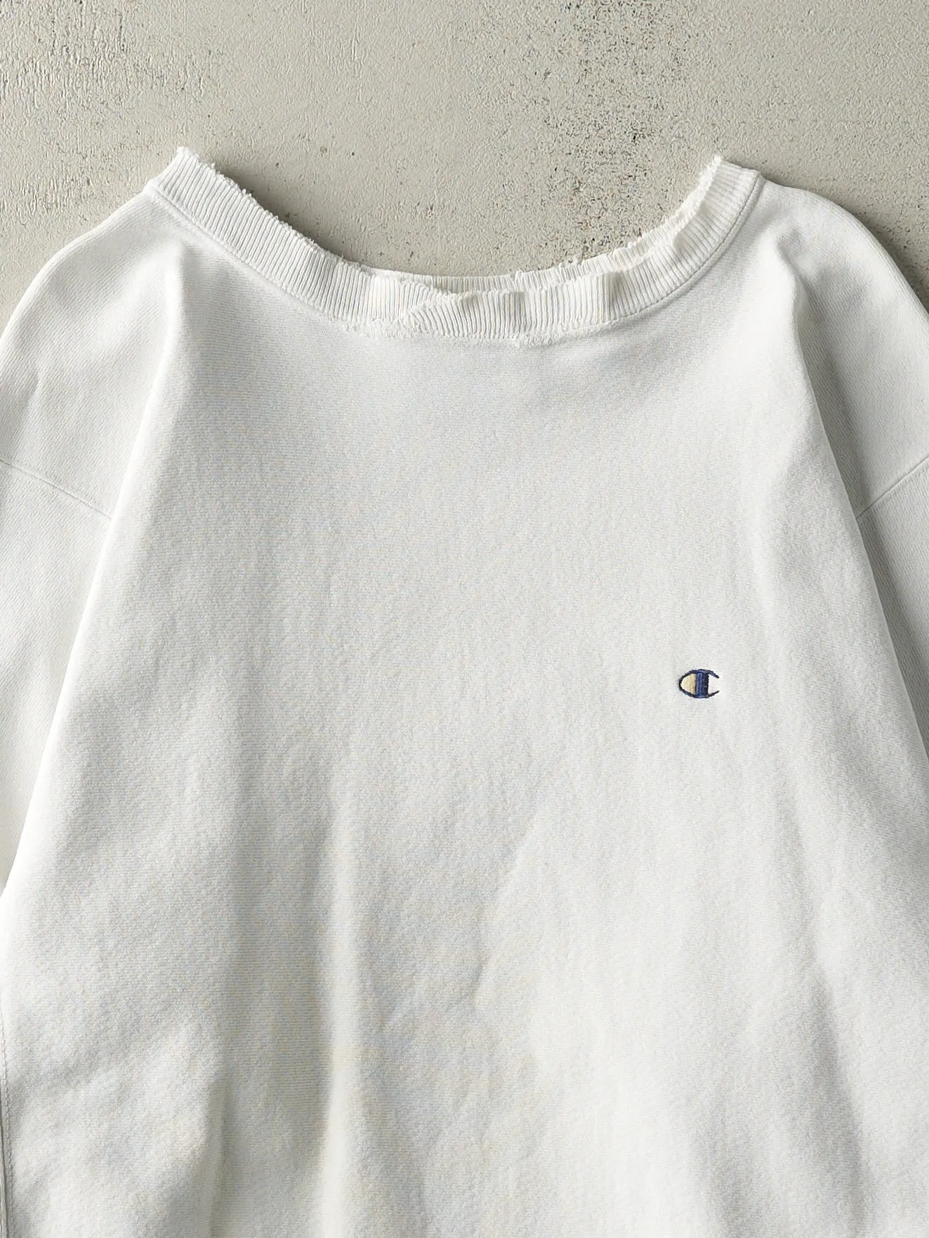 Vintage 80s White Bootleg Champion Crewneck (M/L) sold by Rebalance Vintage product image thumbnail 2