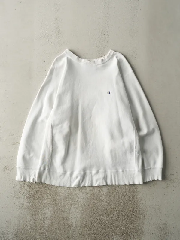 Vintage 80s White Bootleg Champion Crewneck (M/L) sold by Rebalance Vintage