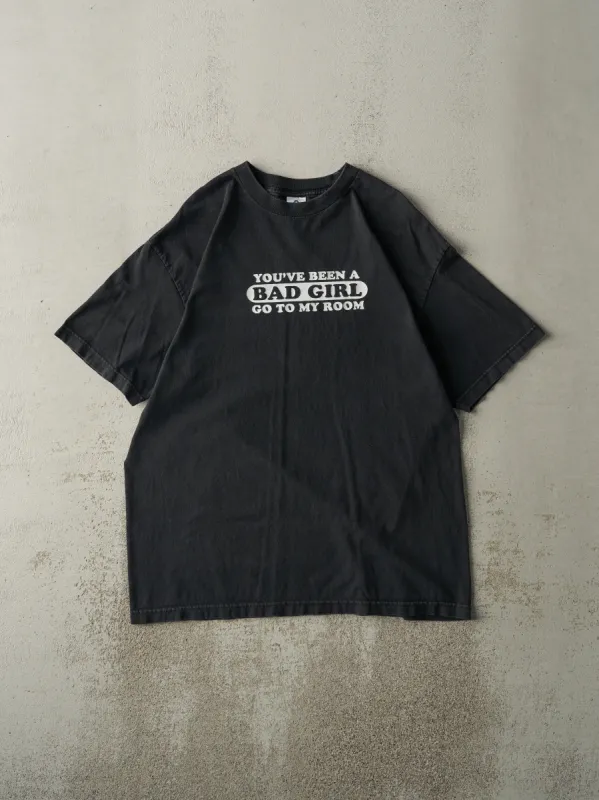 Vintage Y2K Black "Bad Girl" Slogan Tee (M/L) sold by Rebalance Vintage