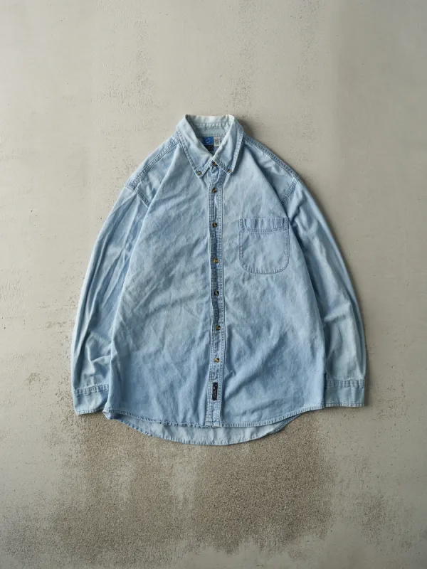Vintage 90s Light Wash Denim Button Up (L/XL) sold by Rebalance Vintage