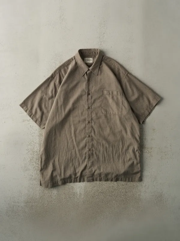 Vintage Y2K Brown R&R Short Sleeve Button Up (L/XL) sold by Rebalance Vintage