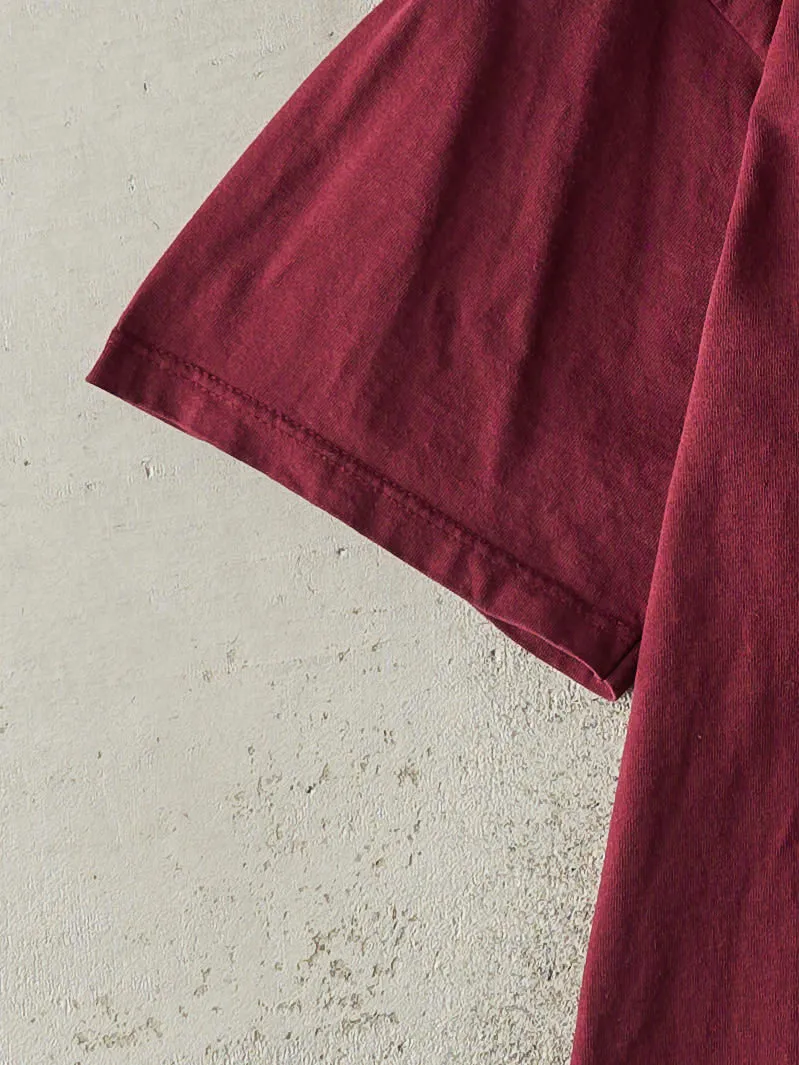 Vintage 90s Burgundy Blank Tee (L) sold by Rebalance Vintage product image thumbnail 3