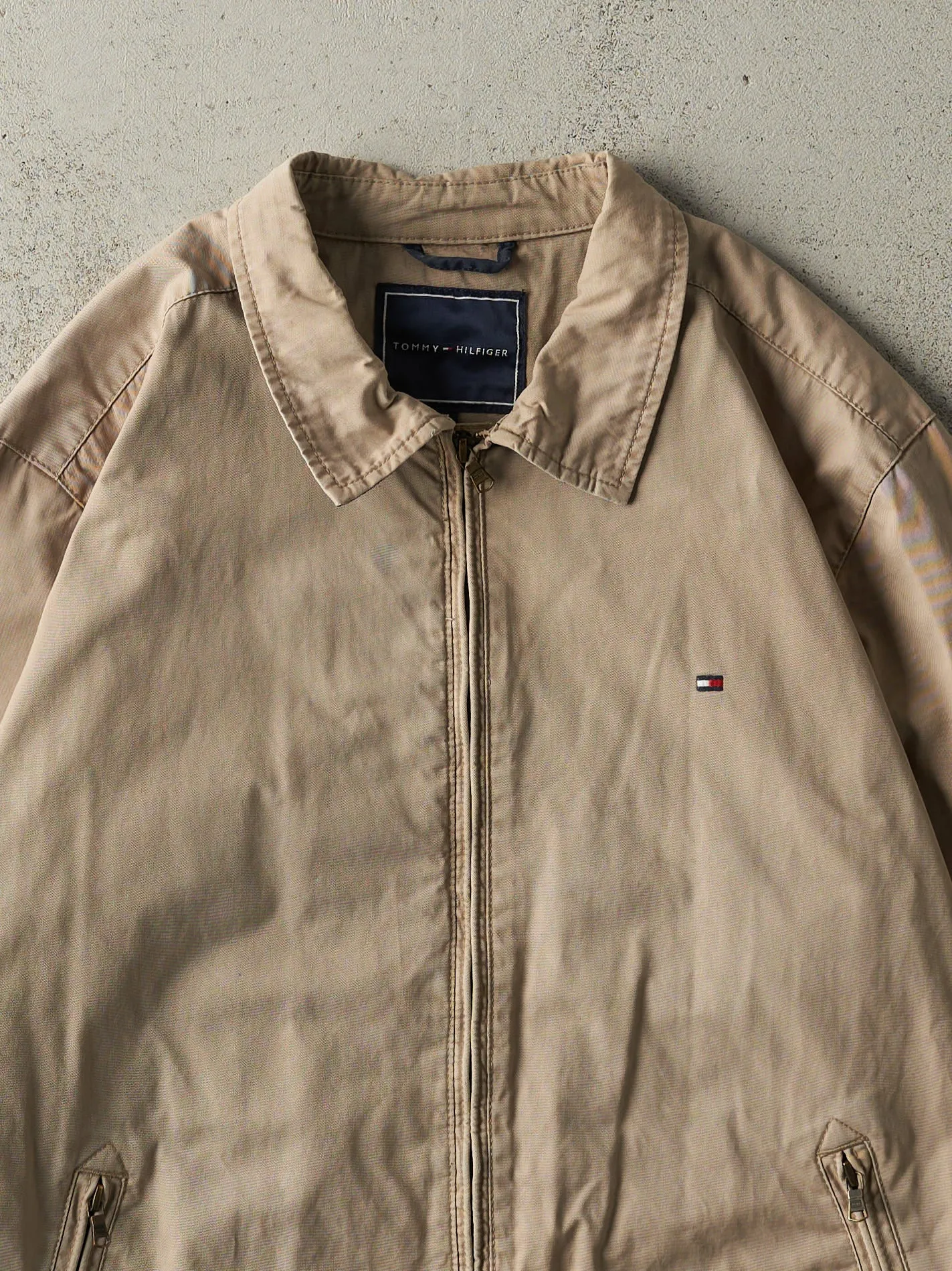 Vintage Y2K Beige Tommy Hilfiger Harrington Jacket (XL) sold by Rebalance Vintage product image thumbnail 2
