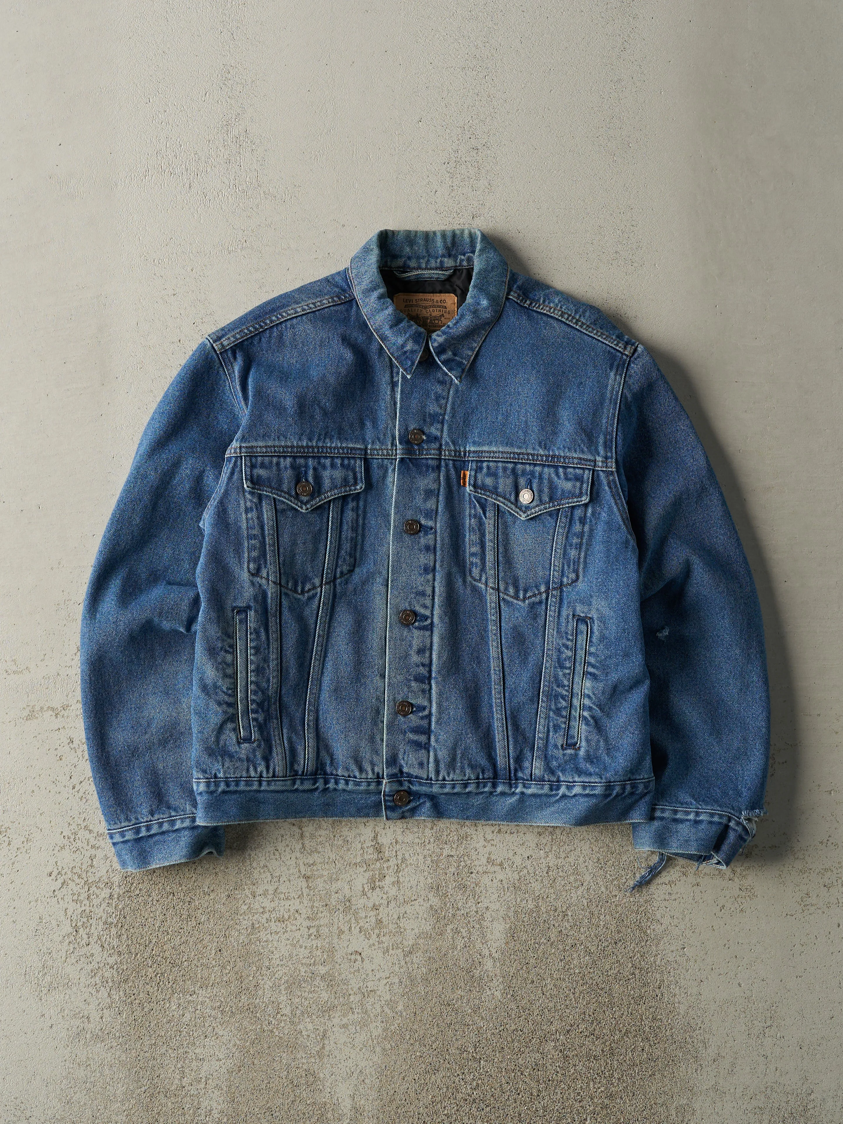 Vintage 90s Mid Wash Levi's Orange Tab Type 3 Quilt Lined Denim Jacket (M) sold by Rebalance Vintage