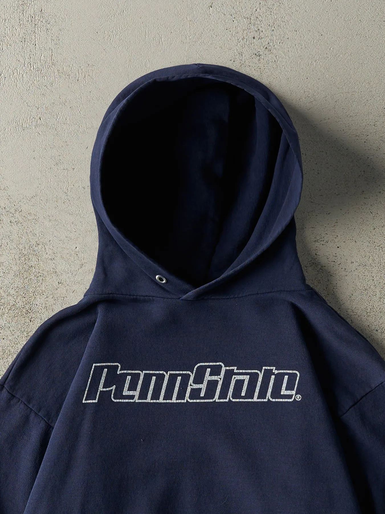 Vintage 90s Navy Blue Penn State University Hoodie (S/M) sold by Rebalance Vintage product image thumbnail 2