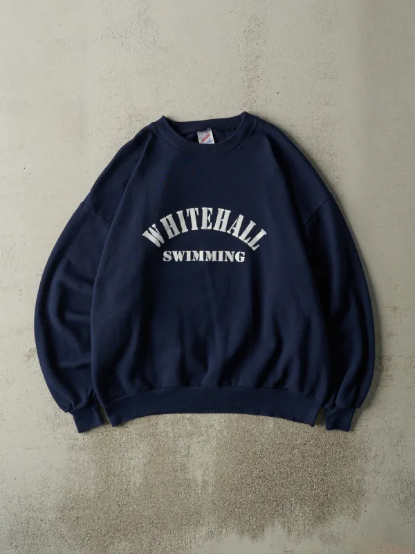 Vintage 80s Navy Blue Whitehall Swimming Crewneck (L/XL) sold by Rebalance Vintage