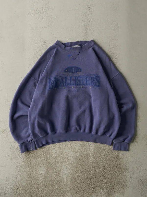 Vintage 90s Blue McAllister's Scotland Crewneck (L) sold by Rebalance Vintage
