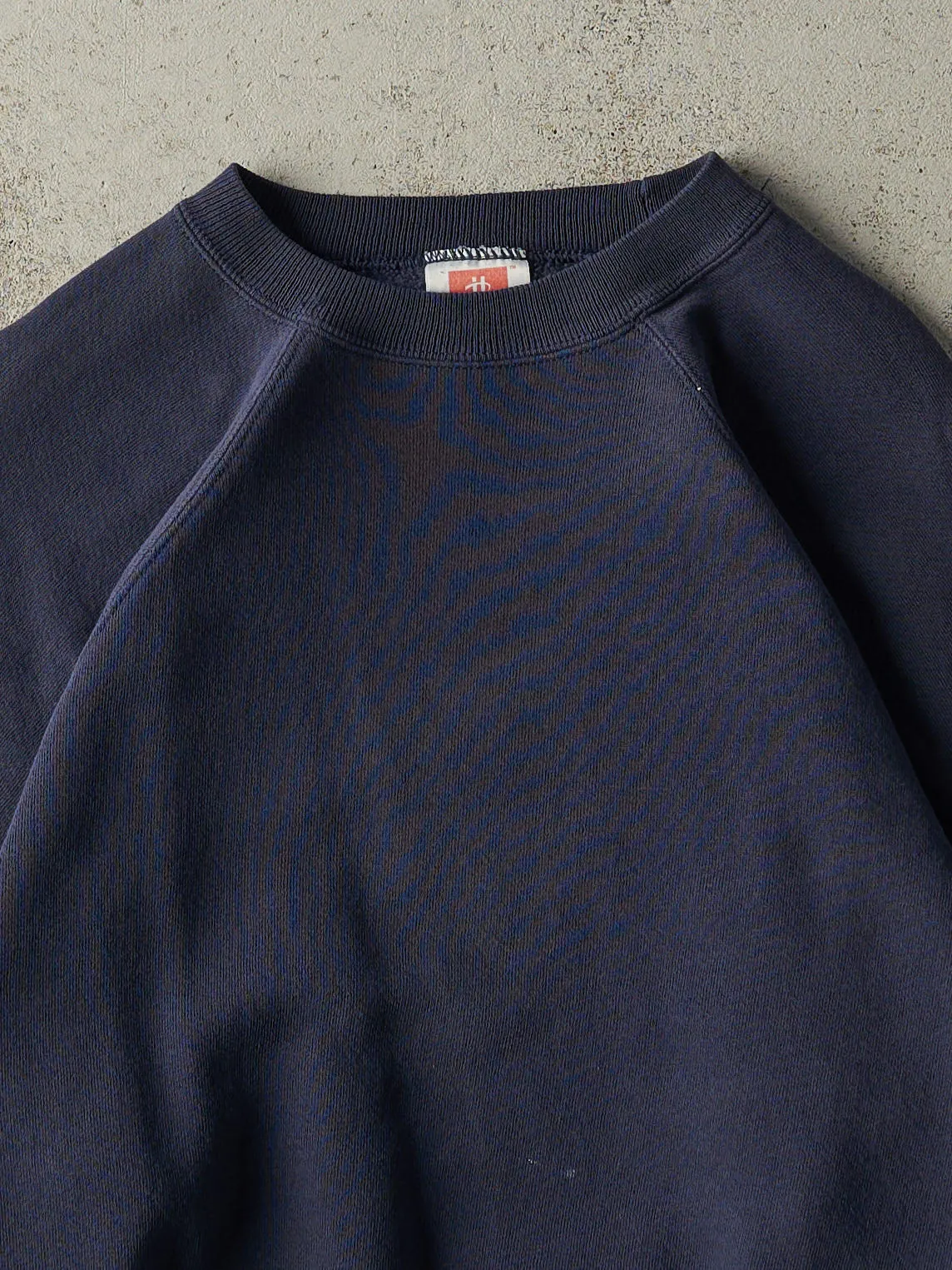 Vintage 80s Navy Blue Blank Crewneck (L) sold by Rebalance Vintage product image thumbnail 2