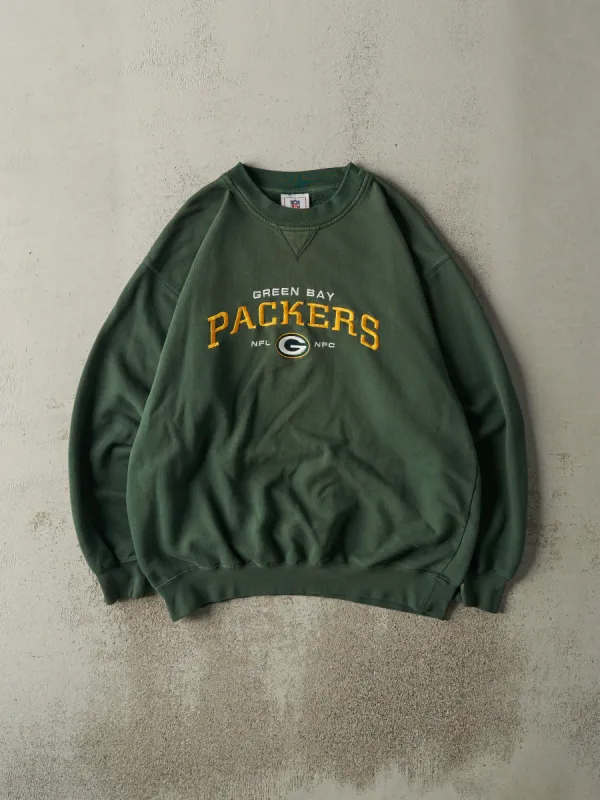 Vintage 90s Green Embroidered Green Bay Packers Crewneck (L) sold by Rebalance Vintage