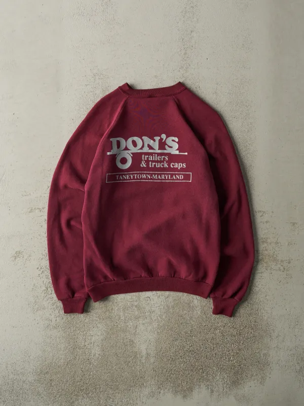 Vintage 80s Burgundy Don's Trailers Crewneck (M) sold by Rebalance Vintage