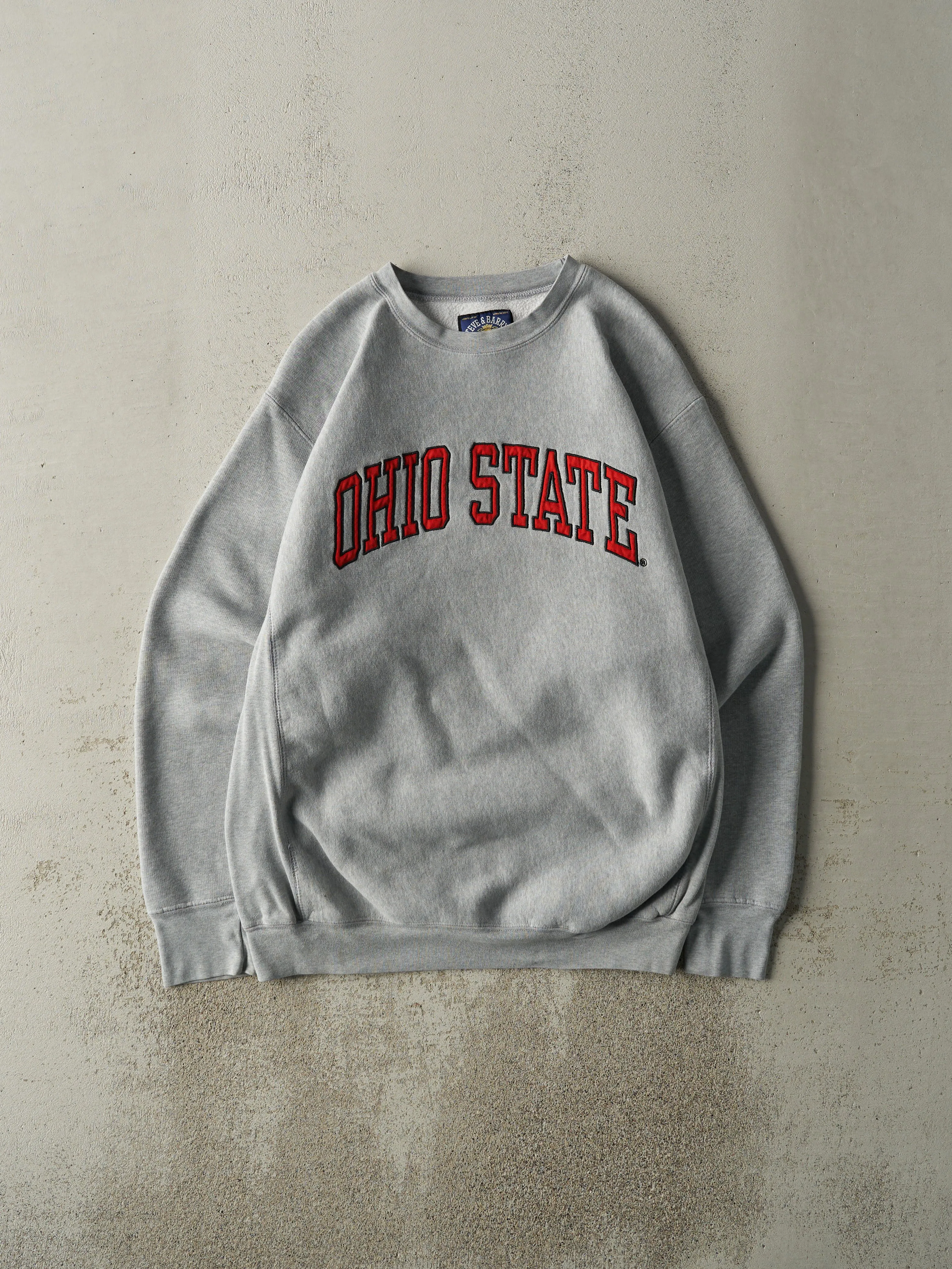 Vintage Y2K Grey Embroidered Ohio State University Crewneck (L) sold by Rebalance Vintage