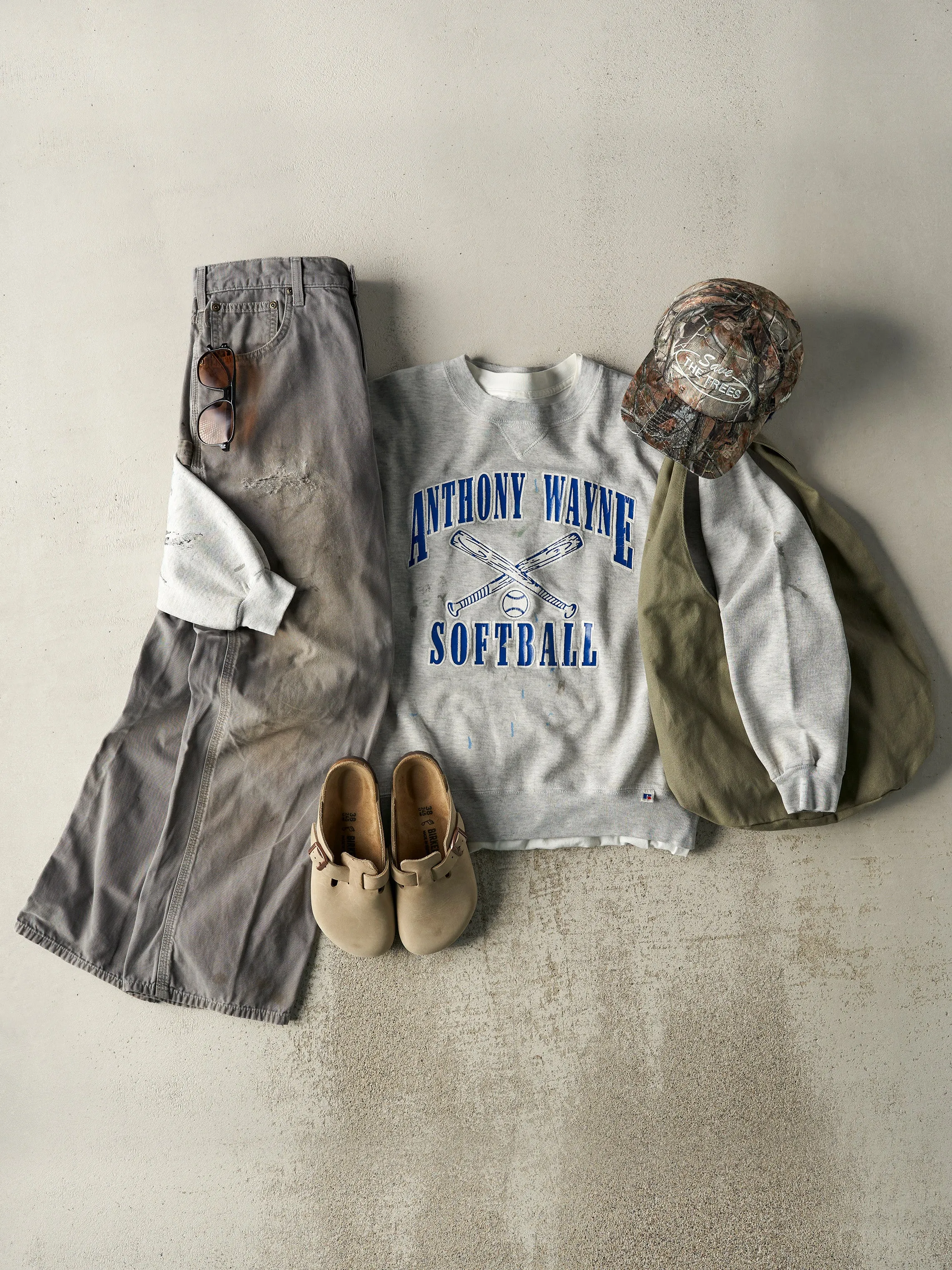 Vintage 90s Heather Grey Anthony Wayne Softball Russell Athletic Crewneck (M/L) sold by Rebalance Vintage product image thumbnail 2