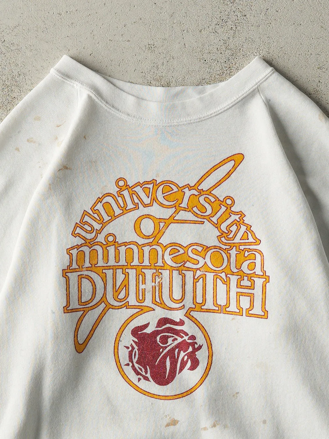 Vintage 80s White University of Minnesota Crewneck (S/M) sold by Rebalance Vintage product image thumbnail 2