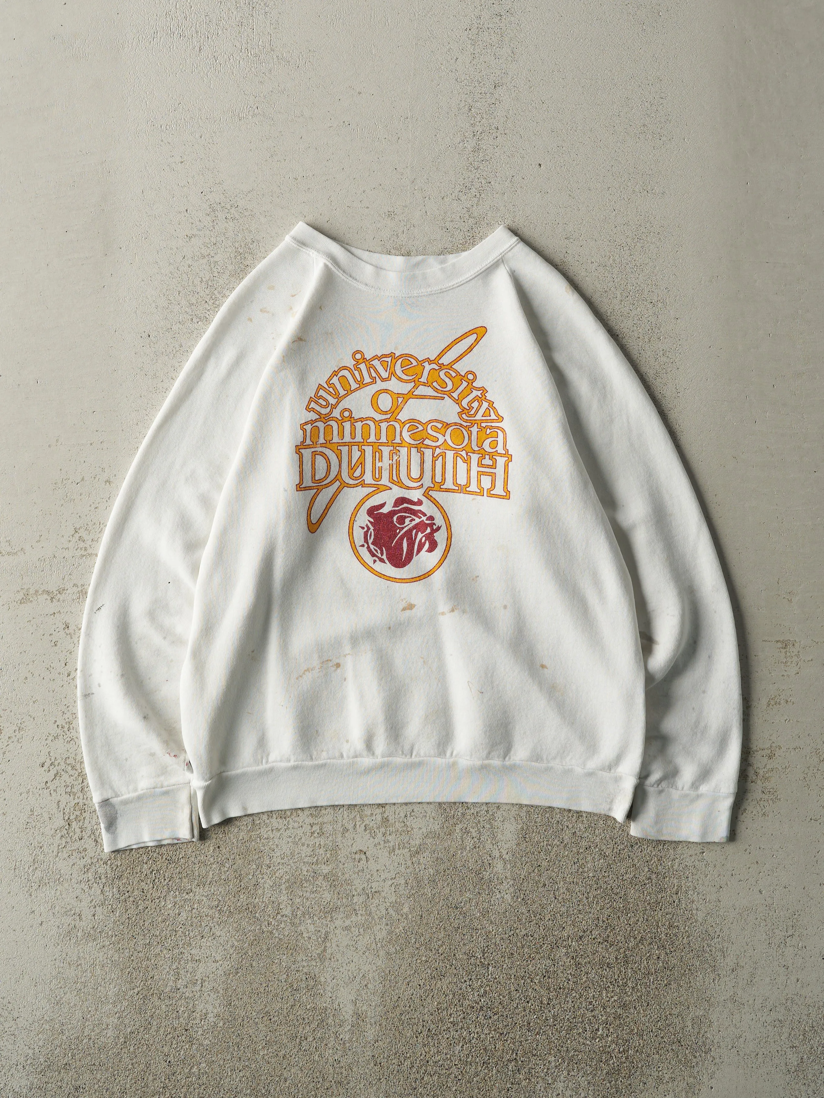 Vintage 80s White University of Minnesota Crewneck (S/M) sold by Rebalance Vintage
