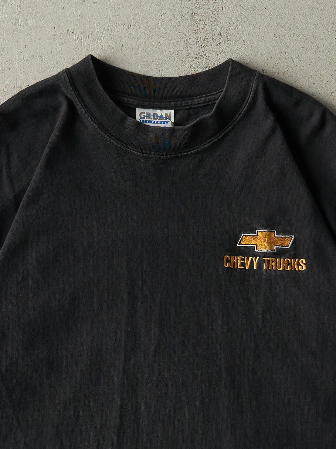 Vintage 90s Black Embroidered Chevrolet Chevy Trucks Tee (M) sold by Rebalance Vintage product image thumbnail 2