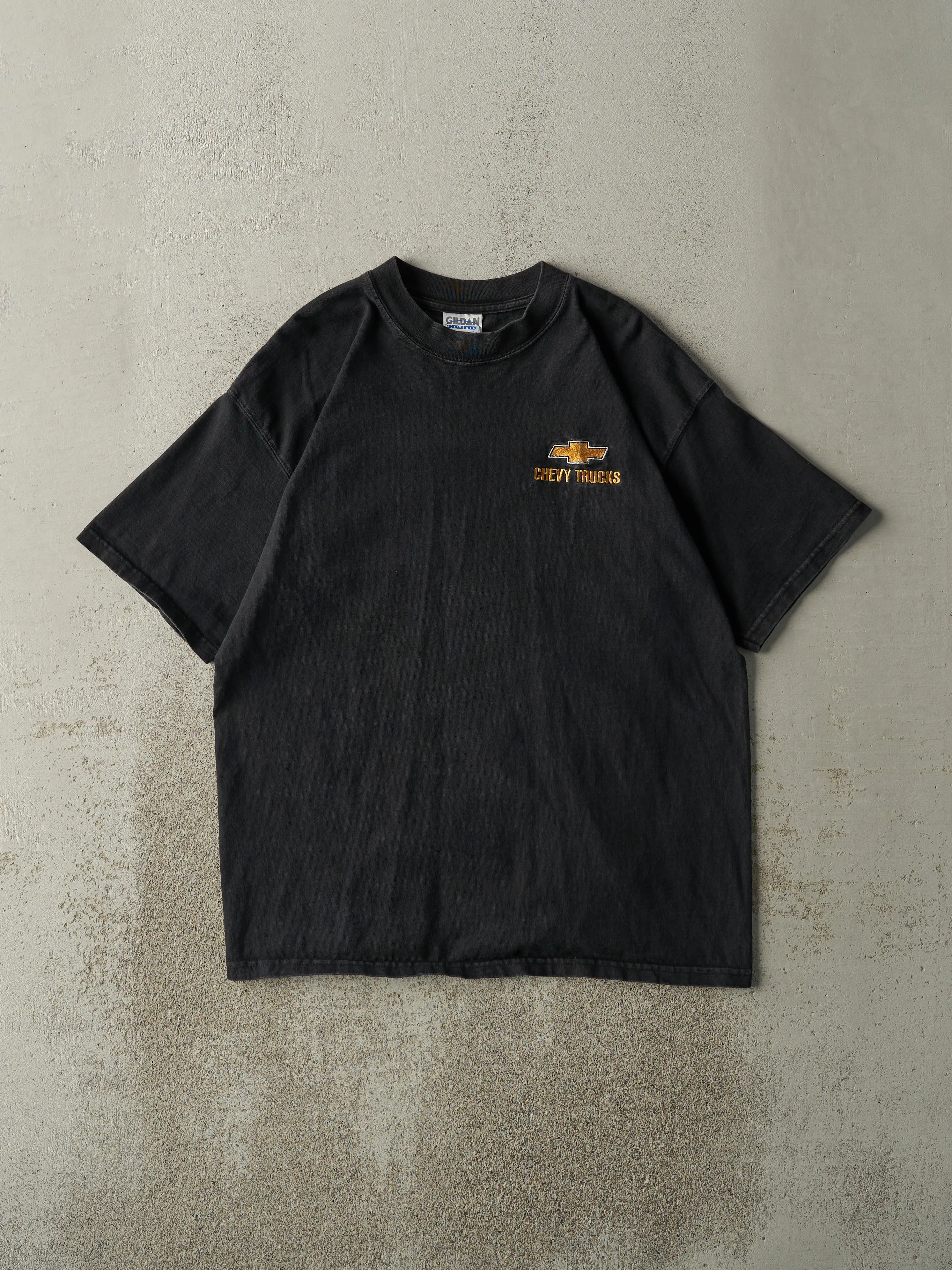 Vintage 90s Black Embroidered Chevrolet Chevy Trucks Tee (M) sold by Rebalance Vintage