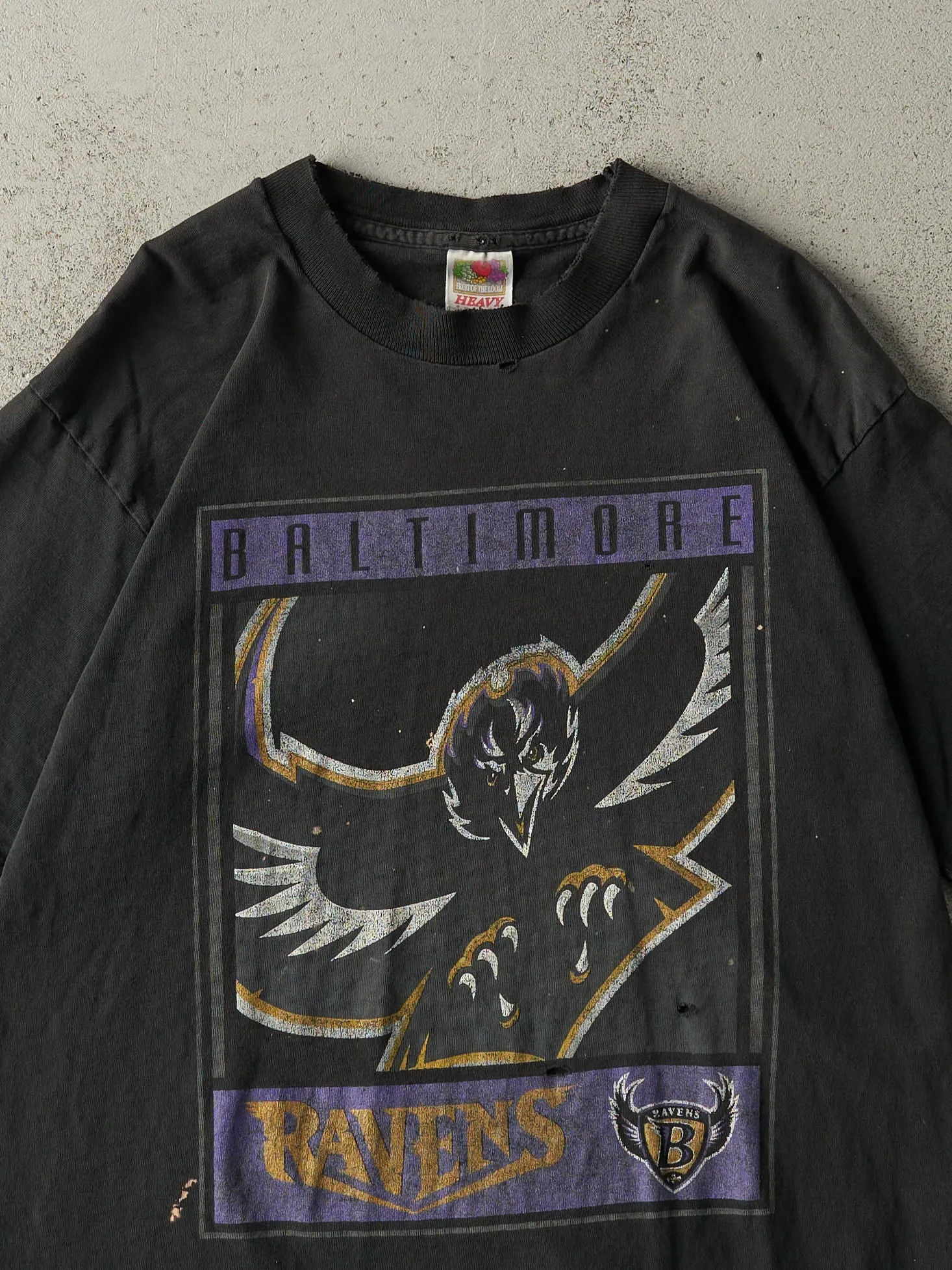 Vintage 90s Black Baltimore Ravens Single Stitch Tee (M) sold by Rebalance Vintage product image thumbnail 2