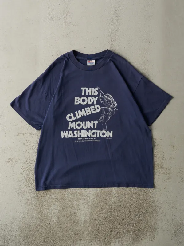 Vintage 91' Navy Blue Climbing Mount Washington Tee (L/XL) sold by Rebalance Vintage