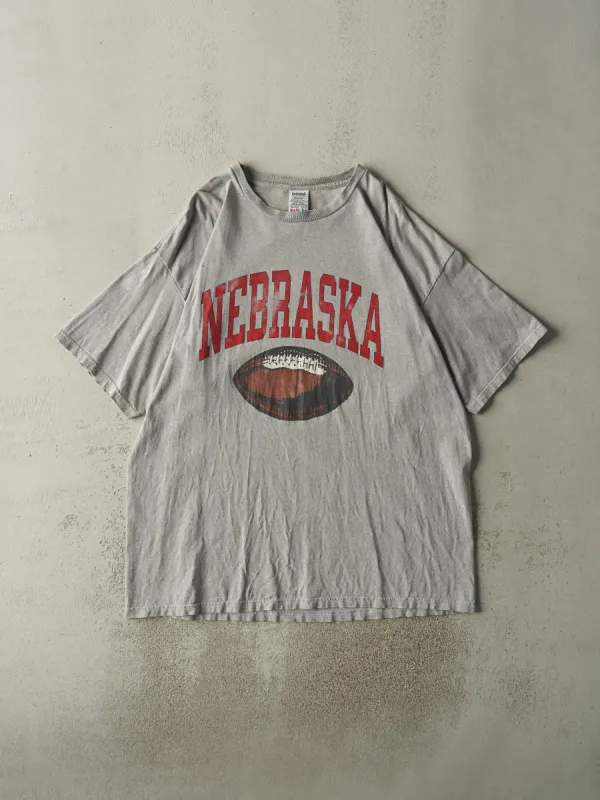 Vintage 90s Grey Adidas Nebraska Football Tee (XXL/XXXL) sold by Rebalance Vintage