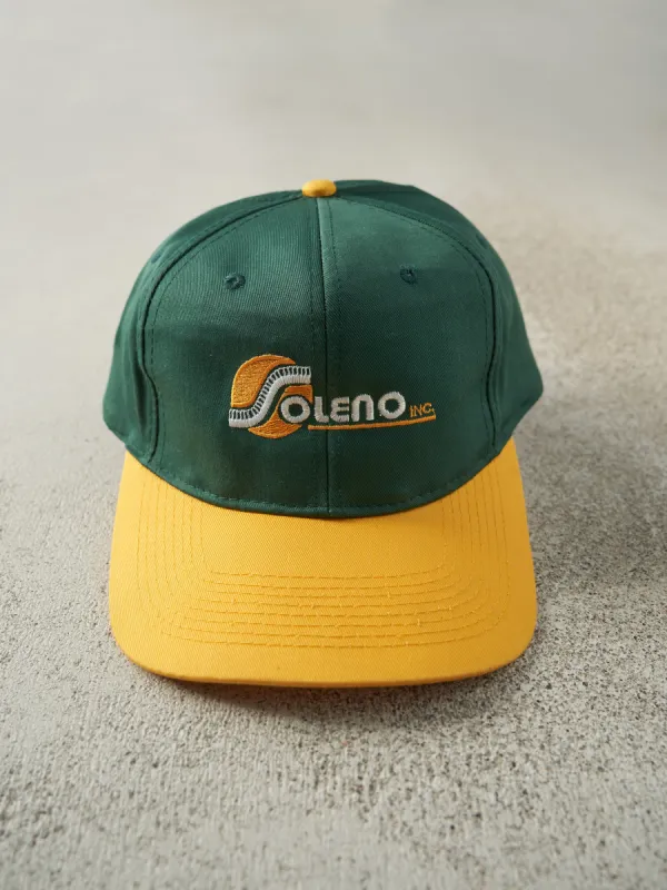 Vintage 90s Green & Yellow Soleno Embroidered Snapback sold by Rebalance Vintage