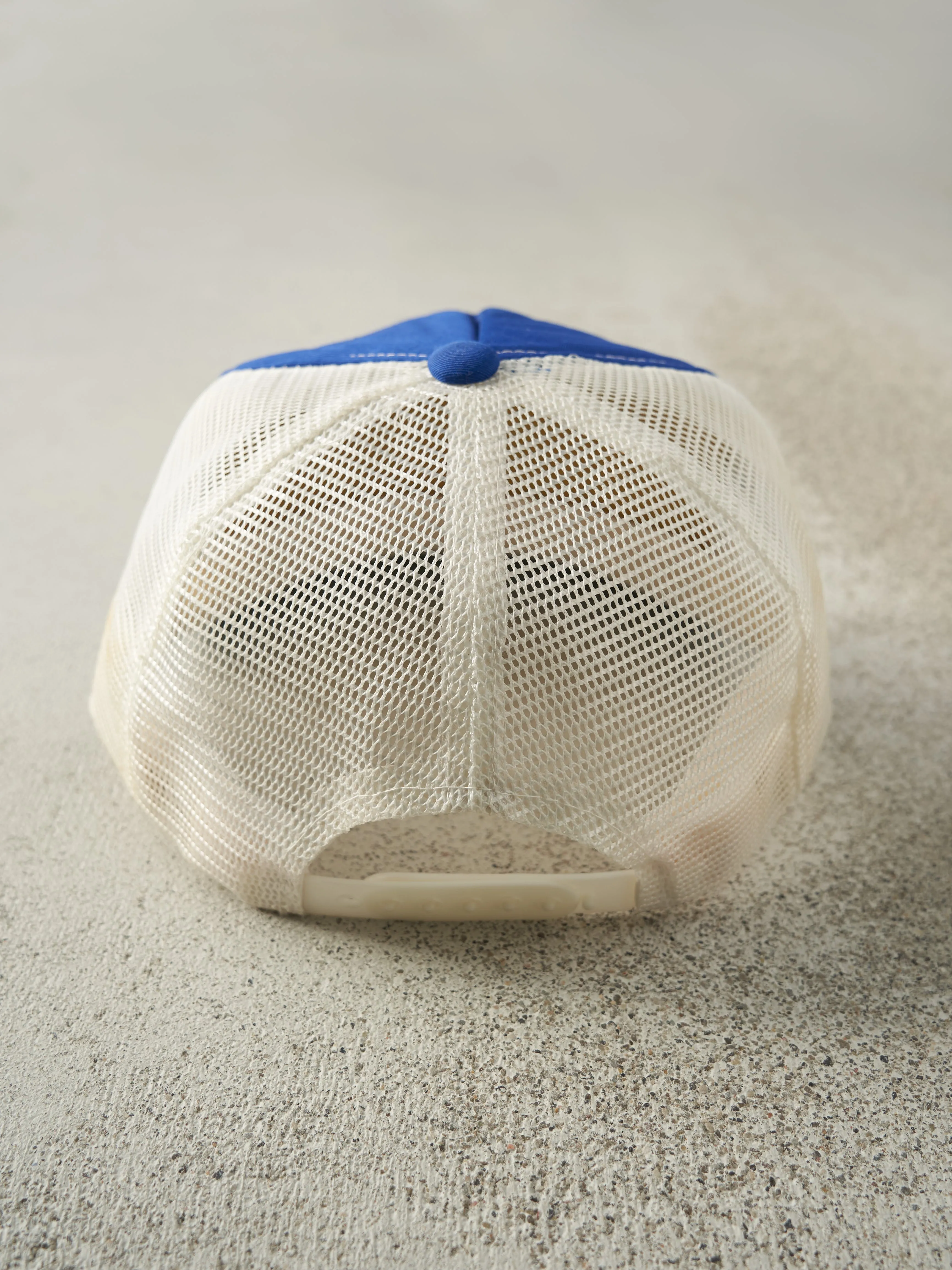 Vintage 80s Blue & White Mohawk Oil Co. Foam Trucker Hat sold by Rebalance Vintage product image thumbnail 3