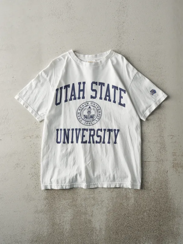 Vintage Y2K White Utah State University Tee (S) sold by Rebalance Vintage