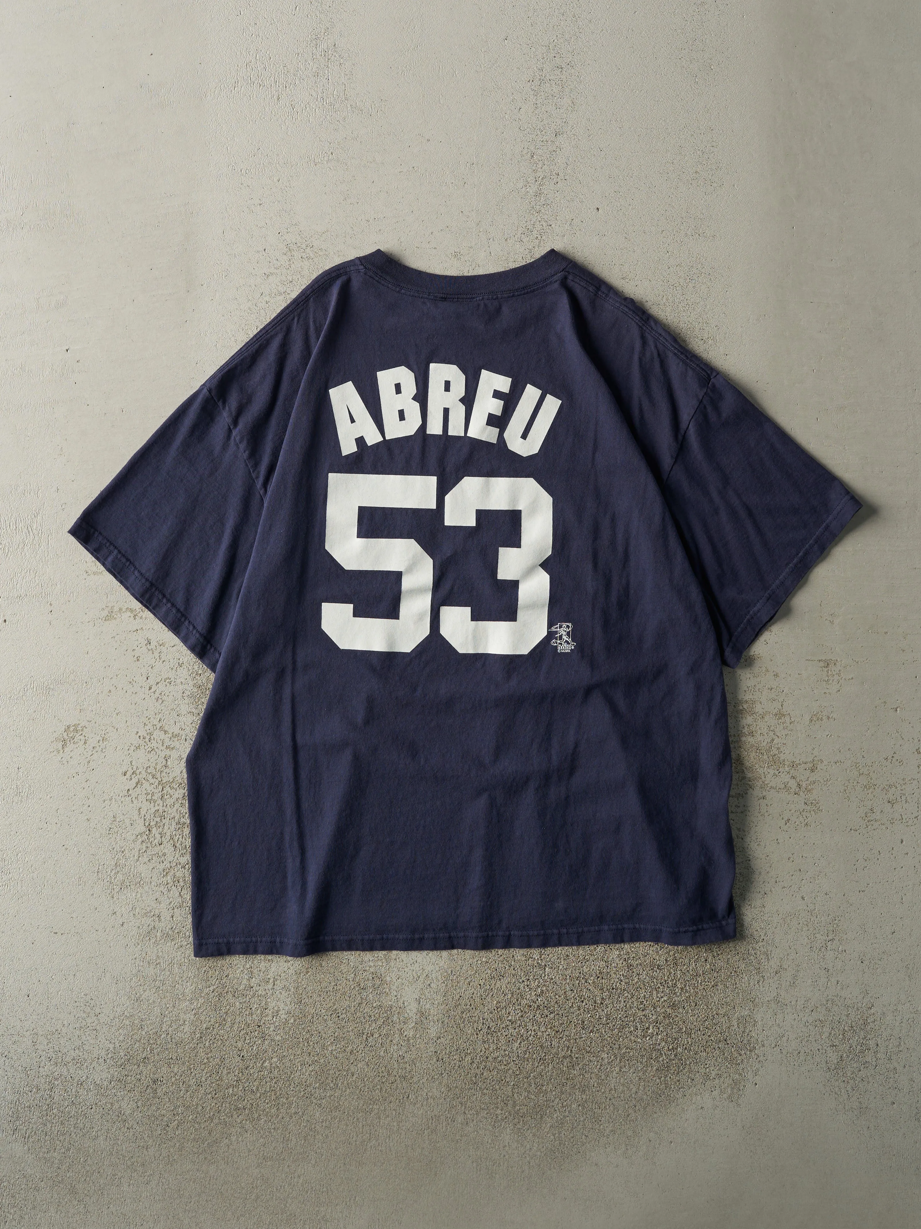 Vintage Y2K Navy Blue New York Yankees #53 Bobby Abreu Player Tee (L/XL) sold by Rebalance Vintage product image thumbnail 2