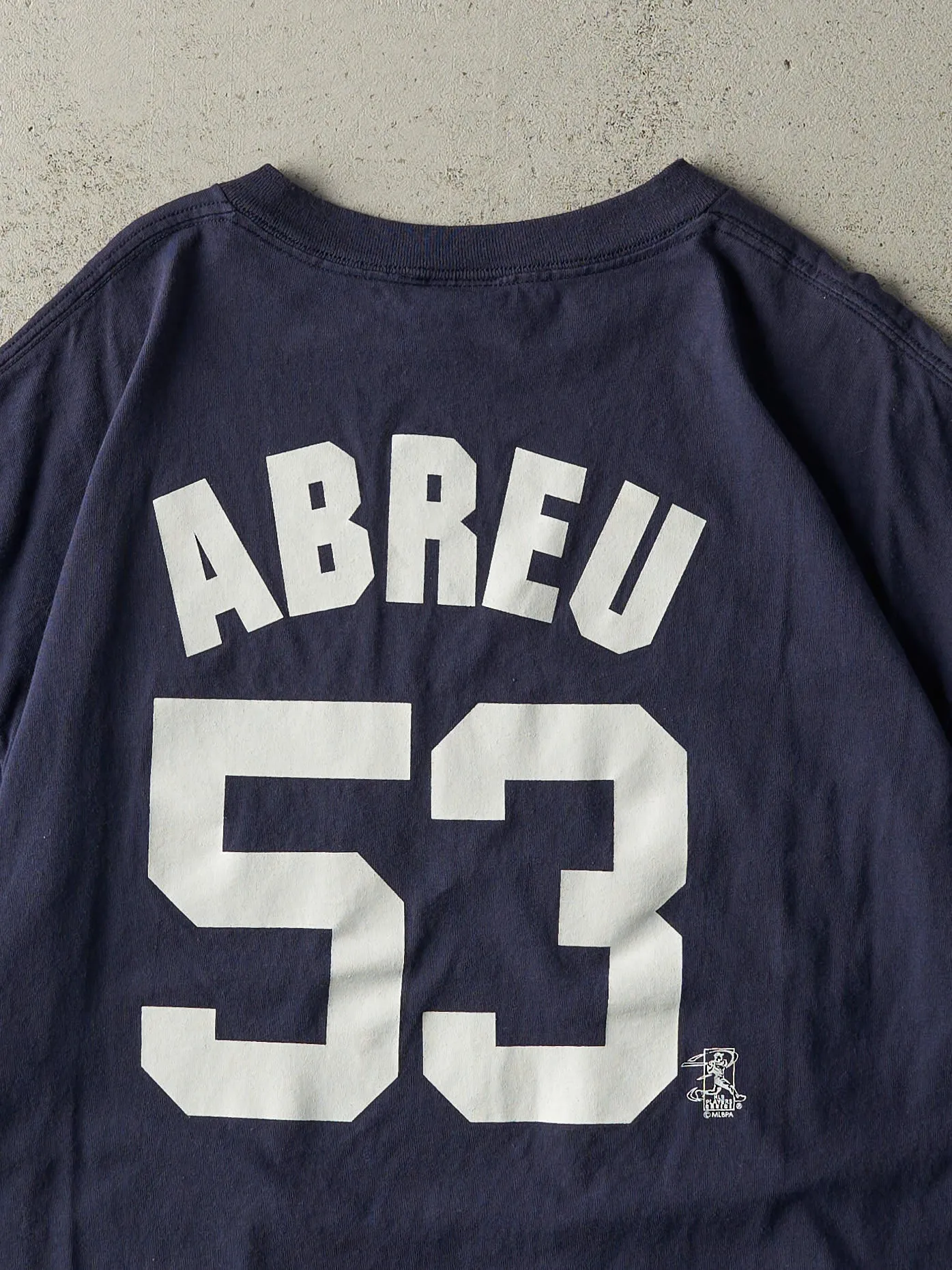 Vintage Y2K Navy Blue New York Yankees #53 Bobby Abreu Player Tee (L/XL) sold by Rebalance Vintage product image thumbnail 4